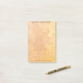 Moderne Grungy Perzik Gouden Textuur Gepersonalise Post-it® Notes (Op bureau)