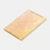 Moderne Grungy Perzik Gouden Textuur Gepersonalise Post-it® Notes (Schuin)