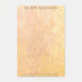 Moderne Grungy Perzik Gouden Textuur Gepersonalise Post-it® Notes