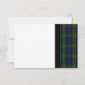 Moderne Gunn Tartan Huwelijks RSVP Antwoordkaart (Achterkant)
