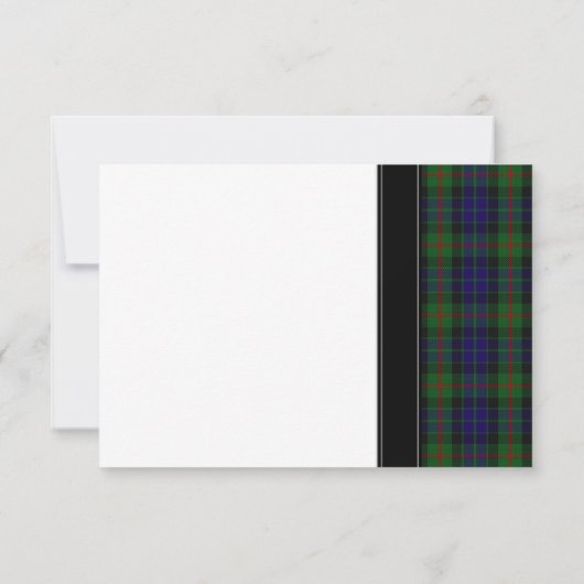 Moderne Gunn Tartan Huwelijks RSVP Antwoordkaart (Achterkant)