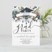 Moderne Guy's Graduation Party Kaart (Staand voorkant)