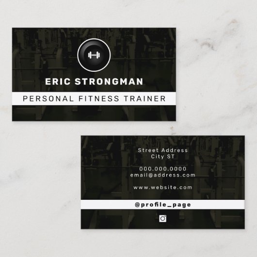 Moderne gym geïnspireerd visitekaartje (Voorkant / Achterkant)