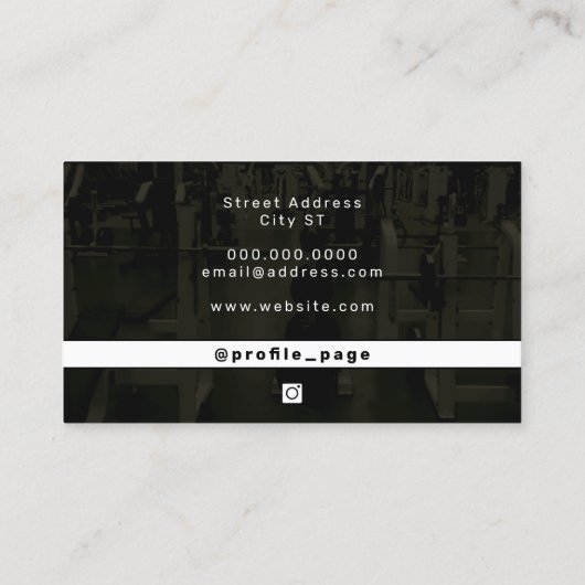 Moderne gym geïnspireerd visitekaartje (Achterkant)