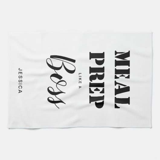 Moderne Gym Healthy Cooking Meal Prep als een bast Theedoek (Horizontaal)