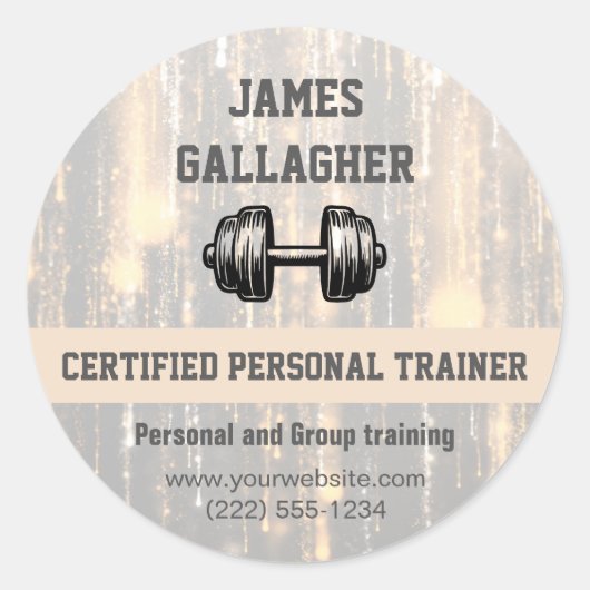 Moderne Gym / Personal Trainer Bedankt Sticker (Voorkant)