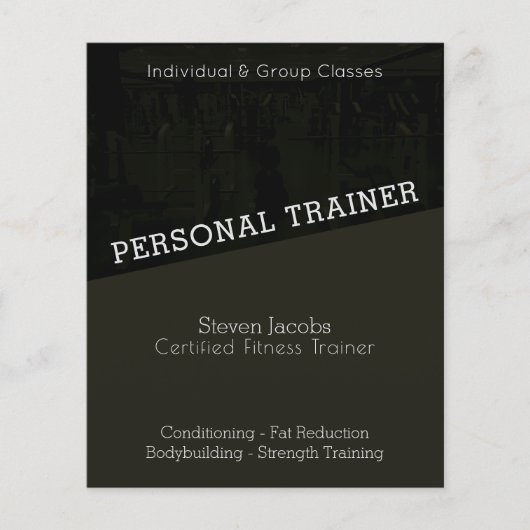 Moderne gym trainer met donkere schaduw flyer (Voorkant)