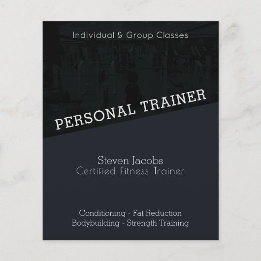 Moderne gym trainer met donkere schaduw flyer (Voorkant)