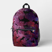 Moderne haaien gradiënt kosmos ruimte galaxy jonge bedrukte rugzak (Voorkant)