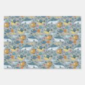 Moderne haaienoceaan onder het Zee verjaardag Inpakpapier Vel (Voorkant 2)