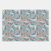 Moderne haaienoceaan onder het Zee verjaardag Inpakpapier Vel (Voorkant)