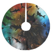 Moderne haaienvis gradiënt kleurrijke sterrenstels kerstboom rok (Voorkant)