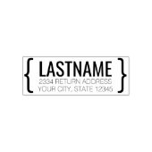 Moderne haakje met Naam en Retouradres Zelfinktende Stempel (Design)