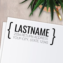 Moderne haakje met Naam en Retouradres Zelfinktende Stempel