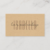 Moderne haar- en visagist faux linnen script visitekaartje (Voorkant)