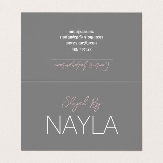 Moderne Haar/Wig/bundels gevouwen onderhoudskaart Visitekaartje (Buitenkant ongevouwen)