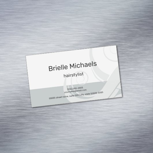 Moderne haarlijst en eenvoudige curve van haarzout magnetisch visitekaartje (Voorbeeld)