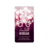Moderne haarlijst - Roze glitter Sparkle Etiket (Voorkant)