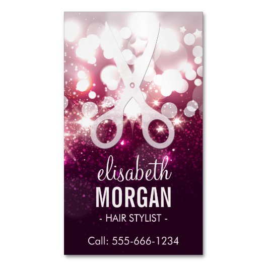 Moderne haarlijst - Roze glitter Sparkle Visitekaartje Magneet (Voorkant Verticaal)