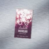 Moderne haarlijst - Roze glitter Sparkle Visitekaartje Magneet (Voorbeeld)