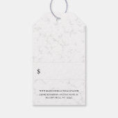 Moderne Haarsalon Logo Grijs Marmer Prijs Labels Cadeaulabel (Achterkant)