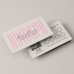Moderne haarspa-therapeut Roze zand Script Belonin Klantenkaartje