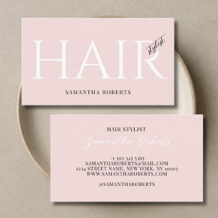 Moderne haarspecialist elegante typografie roze visitekaartje