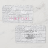 Moderne haarstijllijst - Grijze wanddesign - Premi Visitekaartje (Voorkant / Achterkant)