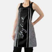 Moderne haarstijllijst - zwart, zilver, aangepast schort (Insitu)