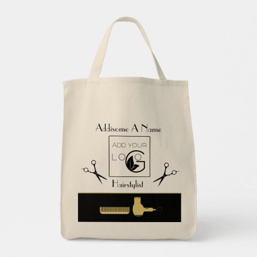 Moderne haarstylist bedrijf marketing business tote bag (Achterkant)