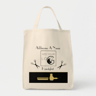 Moderne haarstylist bedrijf marketing business tote bag
