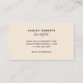Moderne haarstylist beige visitekaartje (Achterkant)