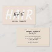 Moderne haarstylist beige visitekaartje (Voorkant / Achterkant)