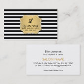 moderne haarstylist goudstrepen visitekaartje (Voorkant / Achterkant)