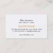 moderne haarstylist goudstrepen visitekaartje (Achterkant)