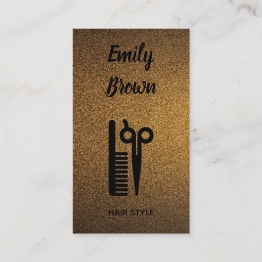 Moderne haarstylist koper goud professionele luxe visitekaartje (Voorkant)