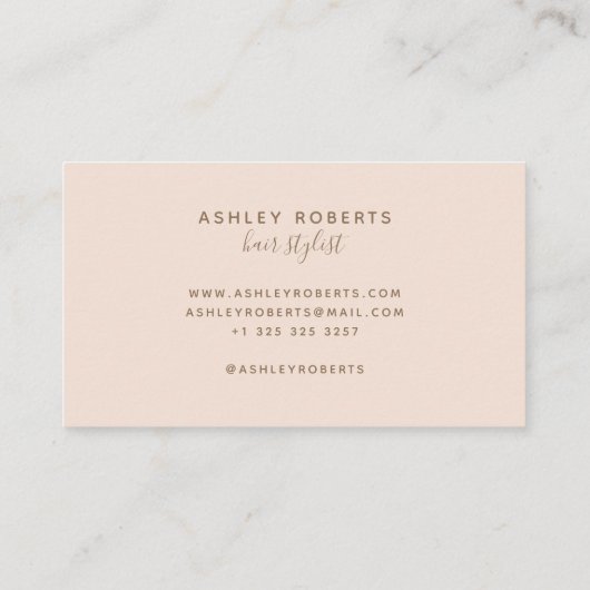 Moderne haarstylist licht zwart visitekaartje (Achterkant)