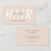 Moderne haarstylist licht zwart visitekaartje (Voorkant / Achterkant)