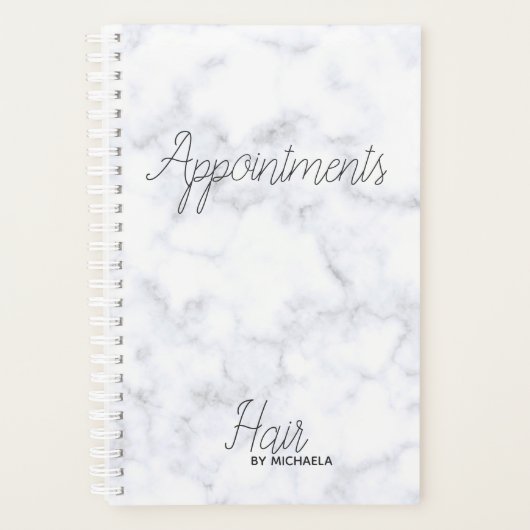moderne haarstylist met een grijze marmer planner (Voorkant)