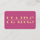 Moderne haarstylist Monogram Haren Esthetisch Roze Visitekaartje (Voorkant)