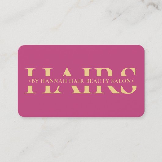 Moderne haarstylist Monogram Haren Esthetisch Roze Visitekaartje (Voorkant)