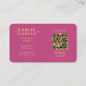 Moderne haarstylist Monogram Haren Esthetisch Roze Visitekaartje (Achterkant)