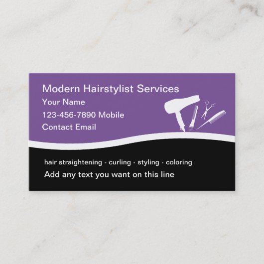 Moderne Haarstylist Nieuwe Visitekaartjes (Voorkant)