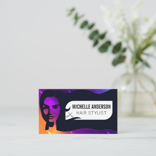 Moderne haarstylist | Schoonheid en cosmetica Visitekaartje (Staand voorkant)