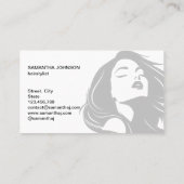 Moderne haarstylist typografie haarschaar visitekaartje (Achterkant)