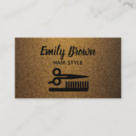 Moderne haarstylist zwart en goud koper visitekaartje
