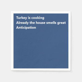 Moderne Haiku Gedicht Minimal Blue Thanksgiving Servet