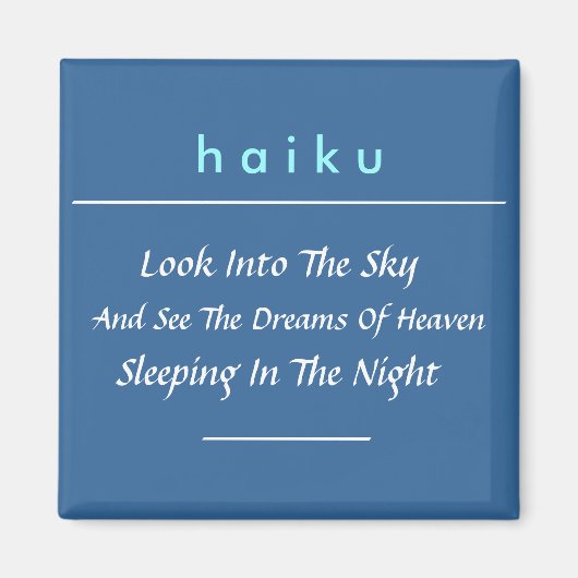 Moderne Haiku ijskast magneet (vierkant) (Voorkant)