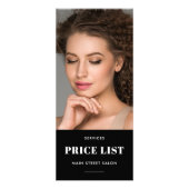 Moderne Hair Salon Foto QR Code prijslijst Reclamekaart (Voorkant)