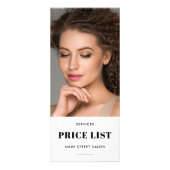 Moderne Hair Salon Foto QR Code prijslijst Reclamekaart (Voorkant)